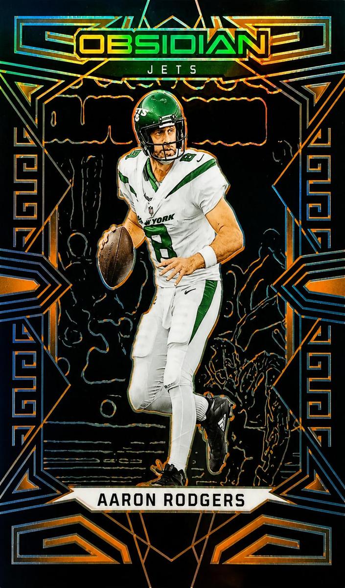 2023 Panini Obsidian Football Electric Etch Orange Aaron Rodgers #75