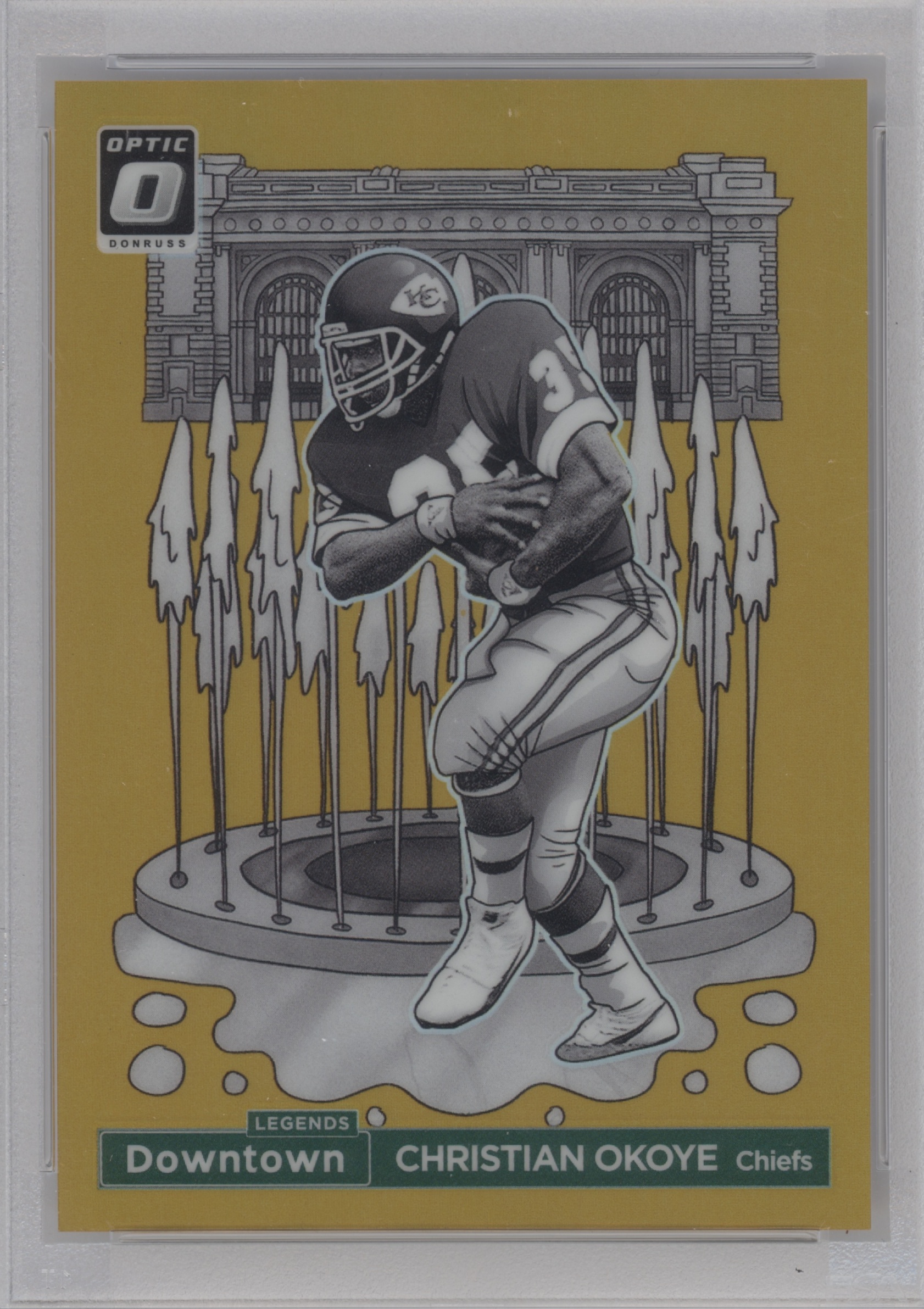 2024 Donruss Optic Football Gold Christian Okoye #6 PSA 9