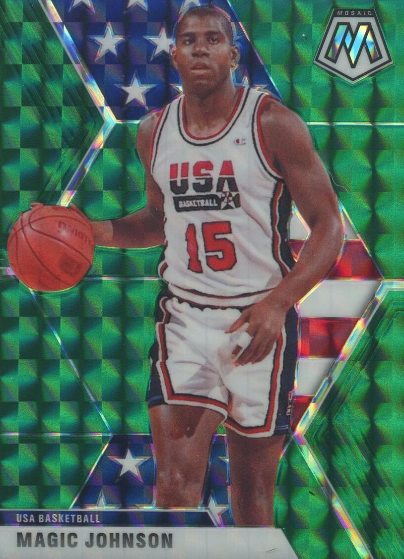 2019 Panini Mosaic Basketball Green Magic Johnson #255