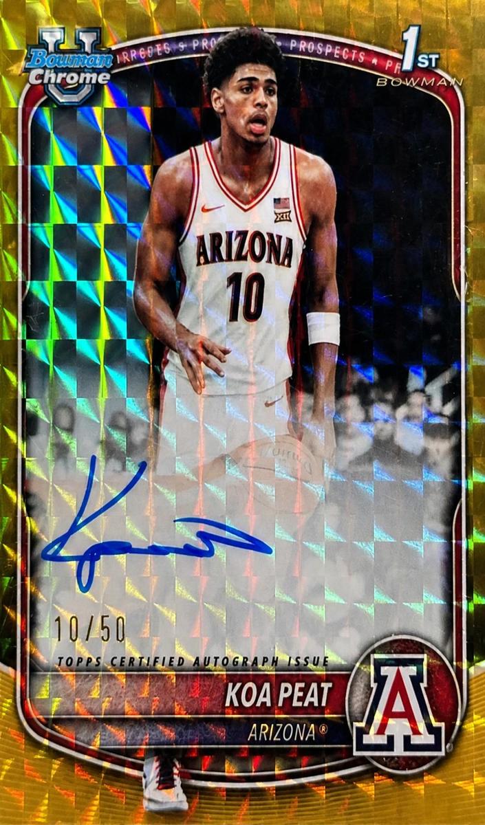 2025 Bowman Basketball Gold Geometric Refractor Koa Peat #CPA-KP
