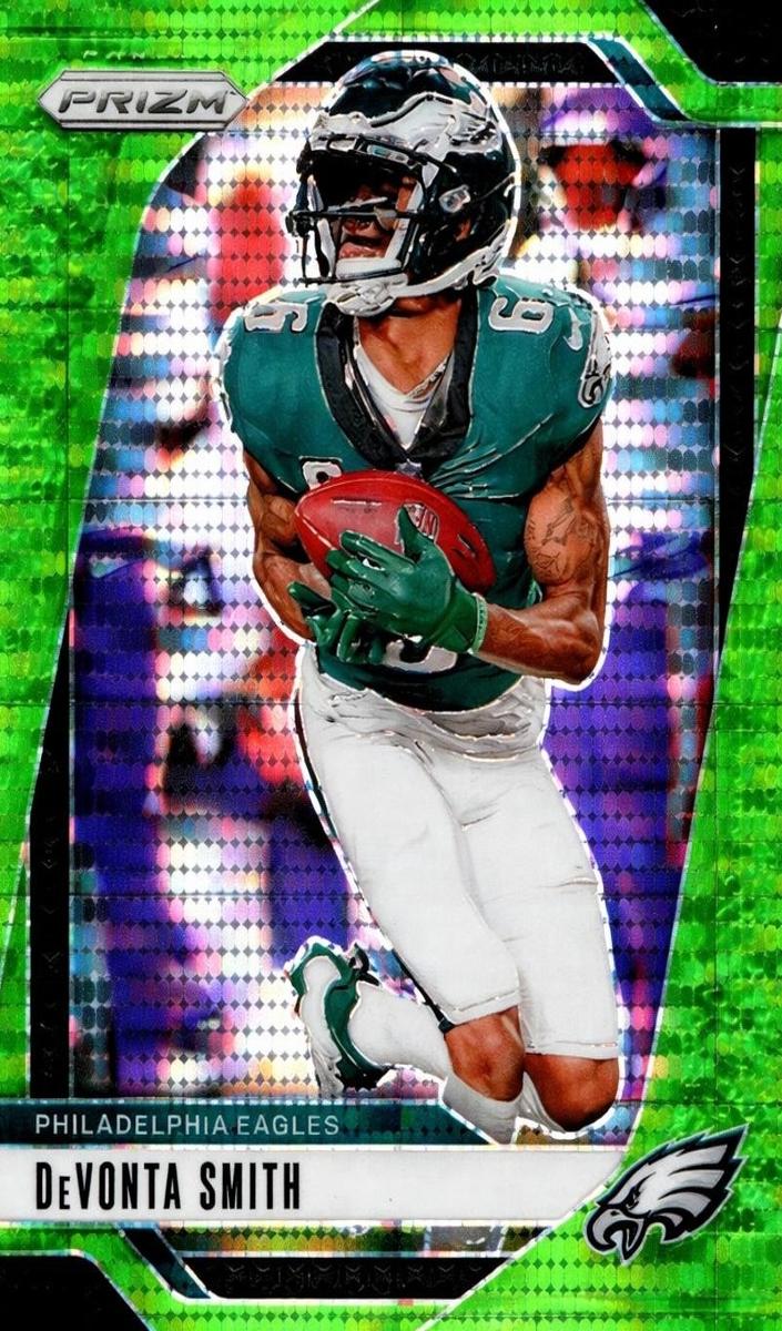 2024 Panini Prizm Football Neon Green Pulsar DeVonta Smith #234 PSA 9