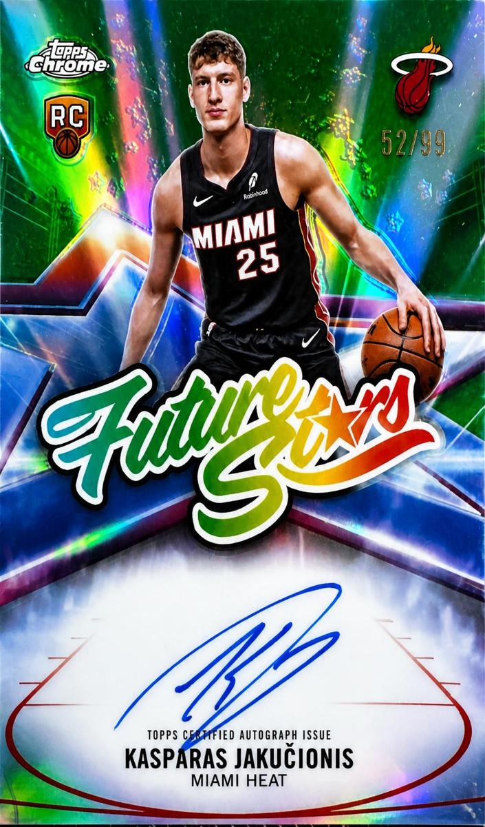 2025 Topps Chrome Basketball Green Refractor Kasparas Jakucionis #FS-KJ