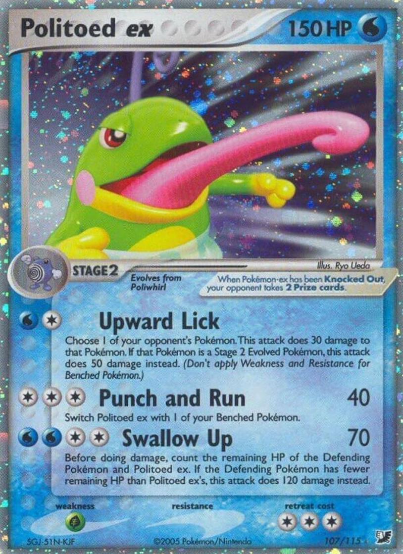 2005 Pokemon EX Unseen Forces Politoed EX #107