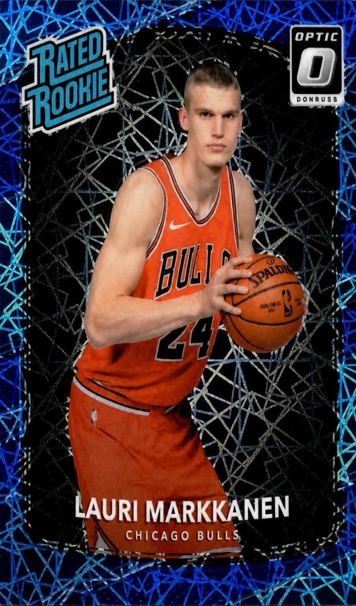 2017 Donruss Optic Basketball Blue Velocity Lauri Markkanen #159 PSA 10