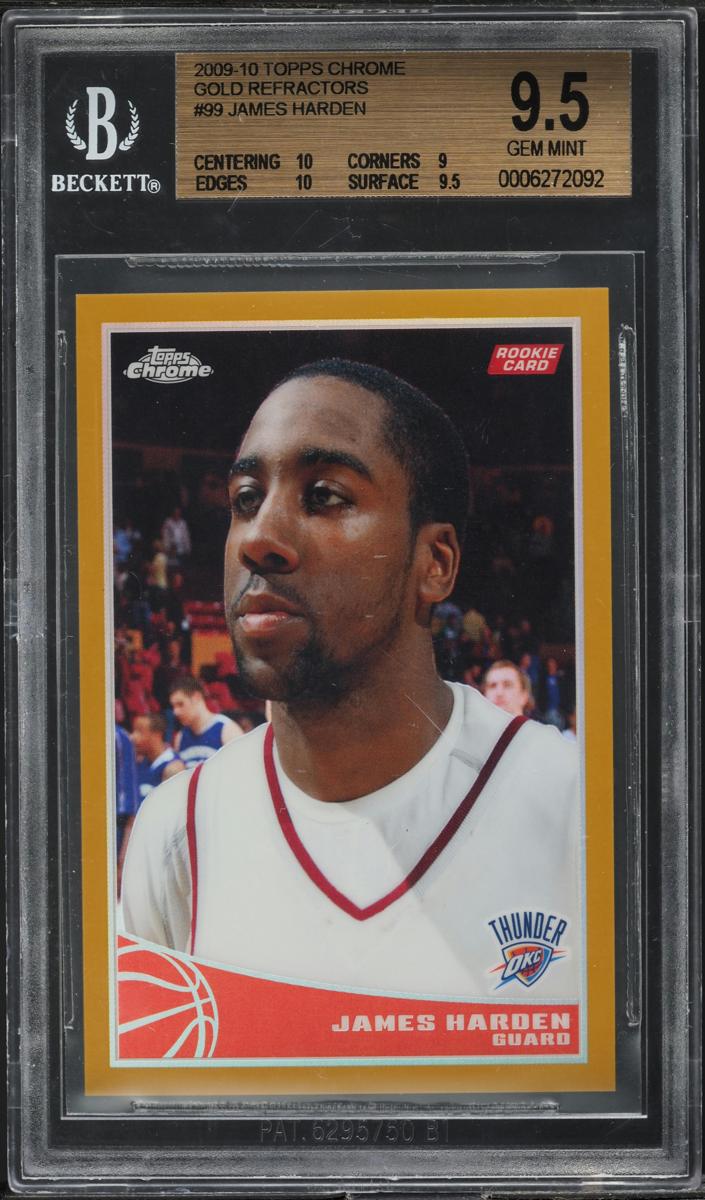 2009 Topps Chrome Basketball Gold Refractor James Harden #99 BGS 9