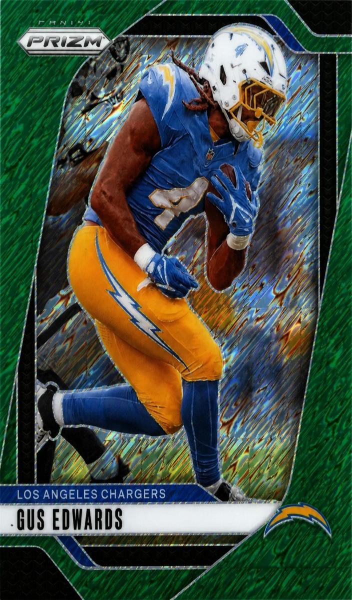 2024 Panini Prizm Football Green Shimmer Gus Edwards #158
