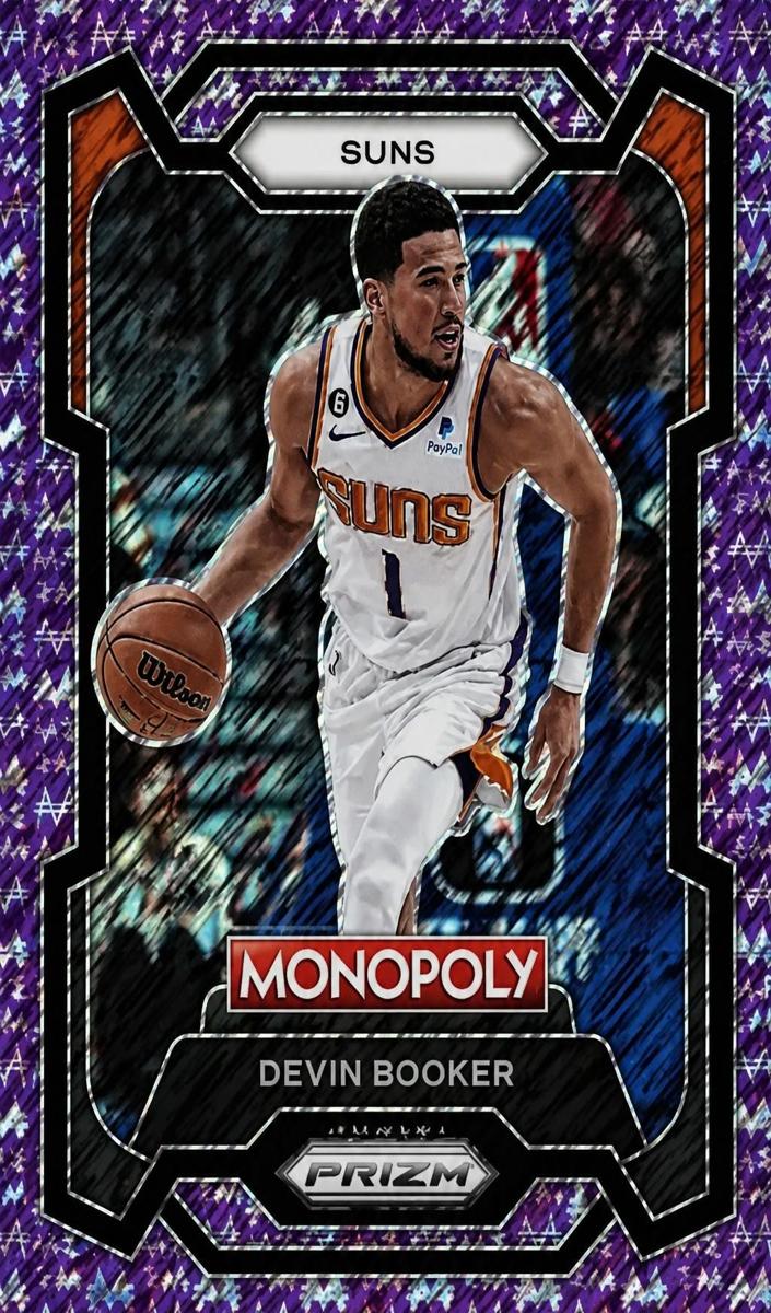2023 Panini Prizm Monopoly Basketball Purple Millionaire Shimmer Devin Booker #72 PSA 9