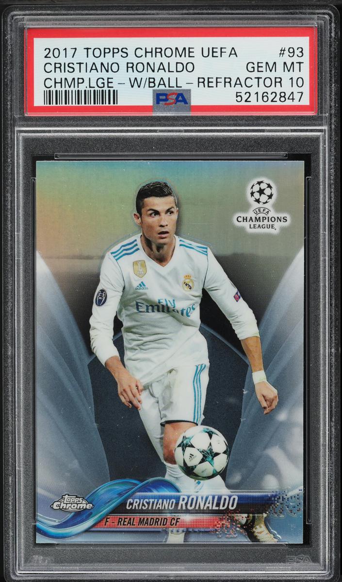 2017 Topps Chrome UEFA Champions League Soccer Refractor Cristiano Ronaldo #93 PSA 10