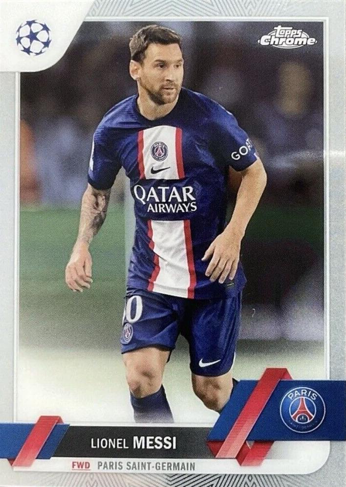 2022 Topps Chrome UEFA Club Competitions Soccer Lionel Messi #1 RAW Ungraded