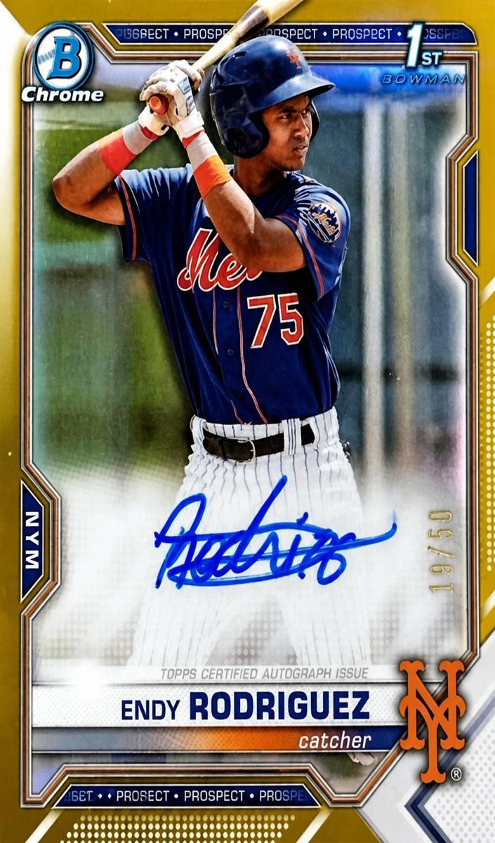 2021 Bowman Chrome Prospects Baseball Gold Endy Rodriguez #CPA-ER