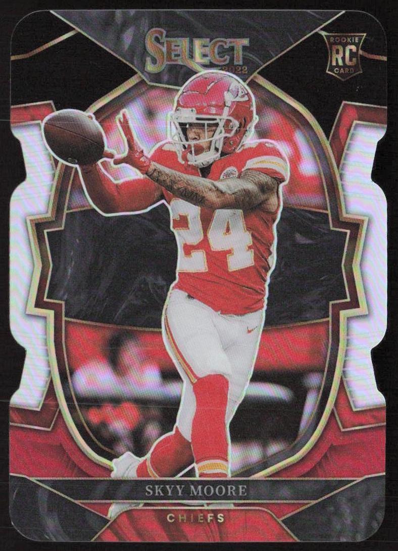 2022 Panini Select Football Black and Red Prizm Die-Cut Skyy Moore #21