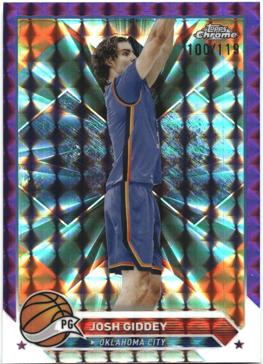 2023 Topps Chrome Basketball Purple Geometric Josh Giddey #74 PSA 9