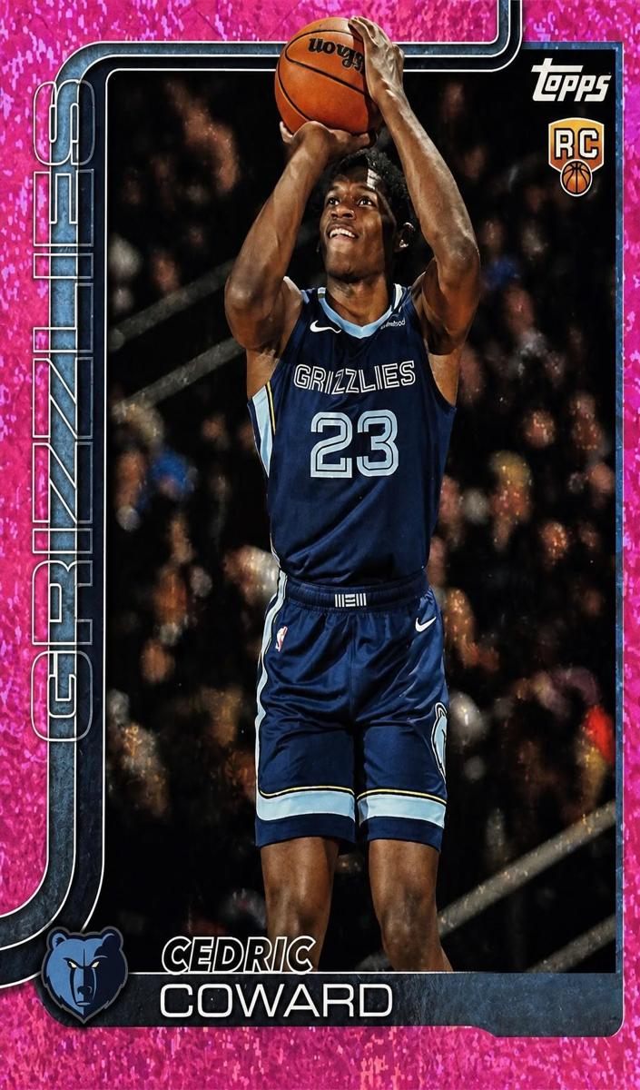 2025 Topps Basketball Pink Holo Foil Cedric Coward #211 PSA 10
