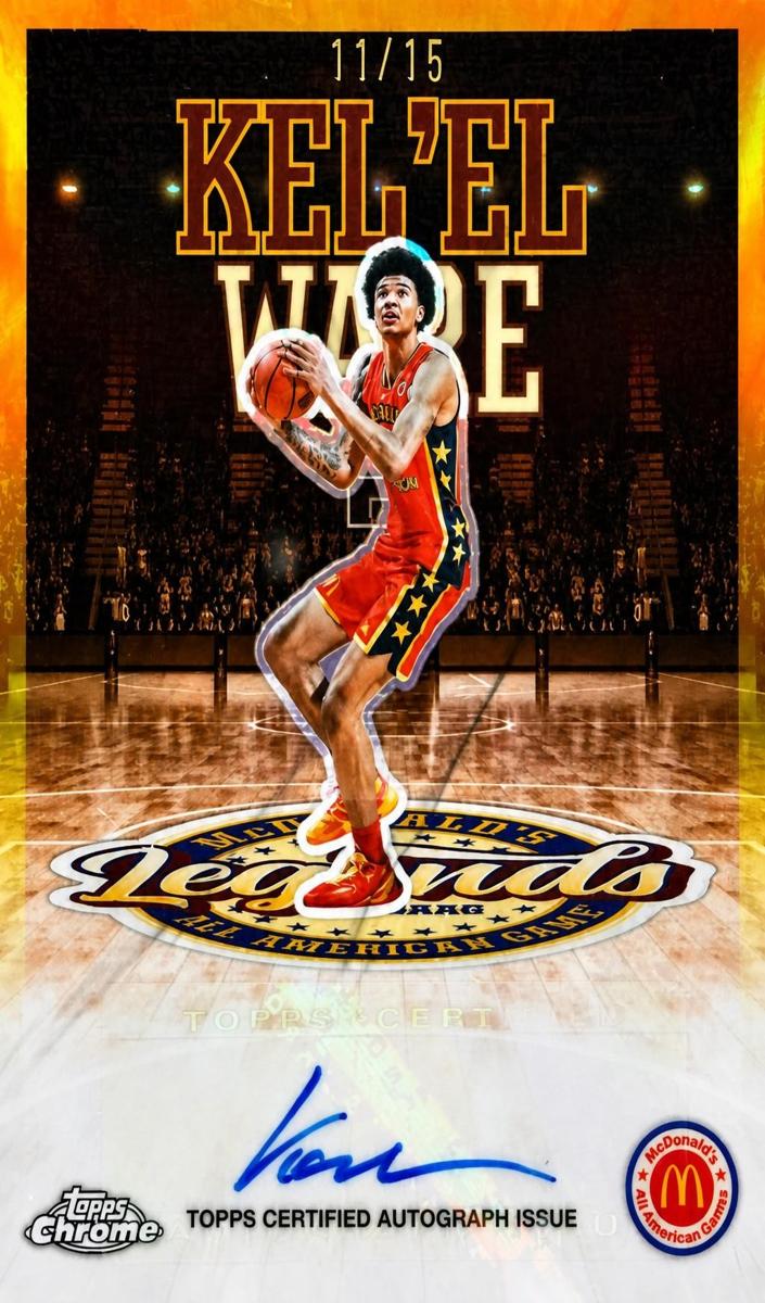 2025 Topps Chrome McDonald's All American Basketball Orange Refractor Kel'el Ware #LA-KW
