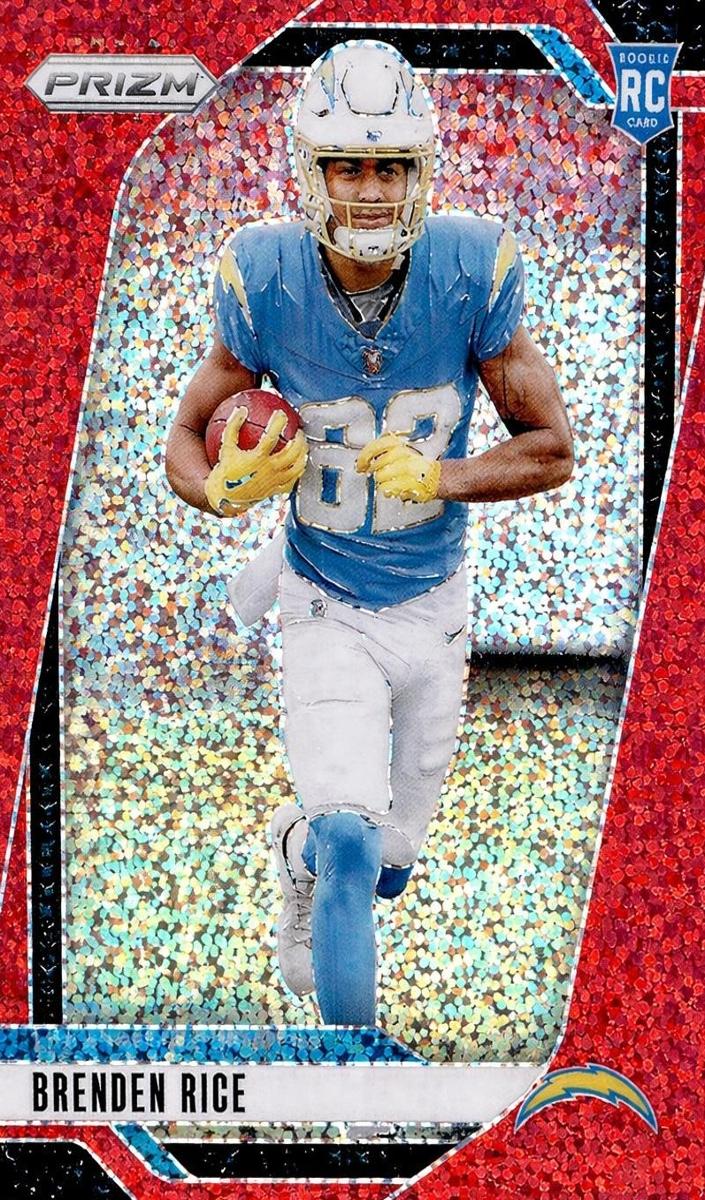 2024 Panini Prizm Football Red Sparkle Brenden Rice #313