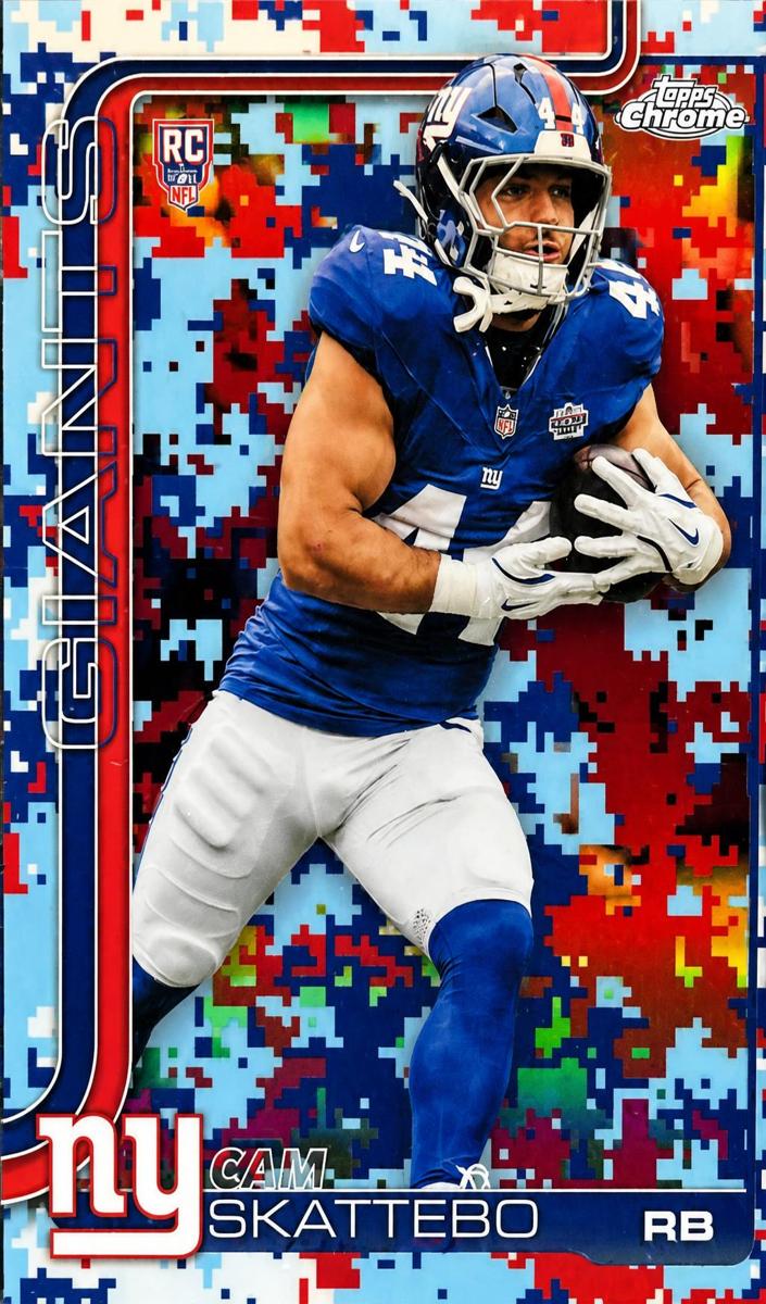 2025 Topps Chrome Football Team Camo Variation Cam Skattebo #331 PSA 9