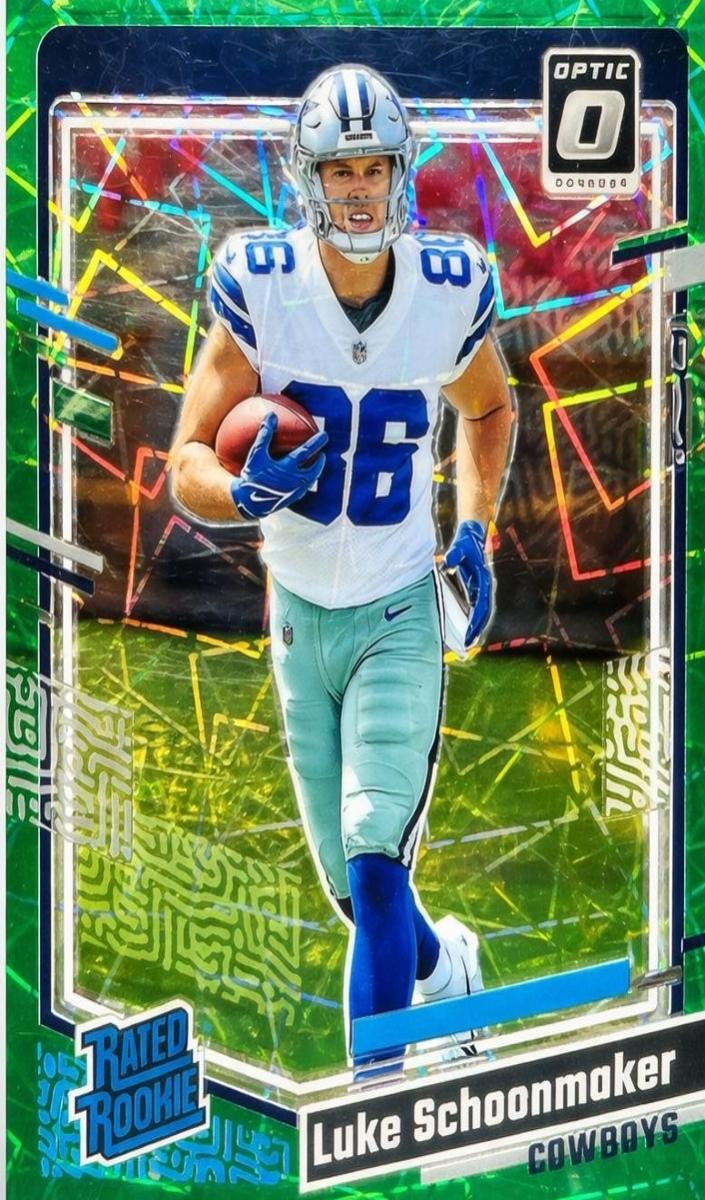 2023 Donruss Optic Football Green Velocity Luke Schoonmaker #227 PSA 8.5