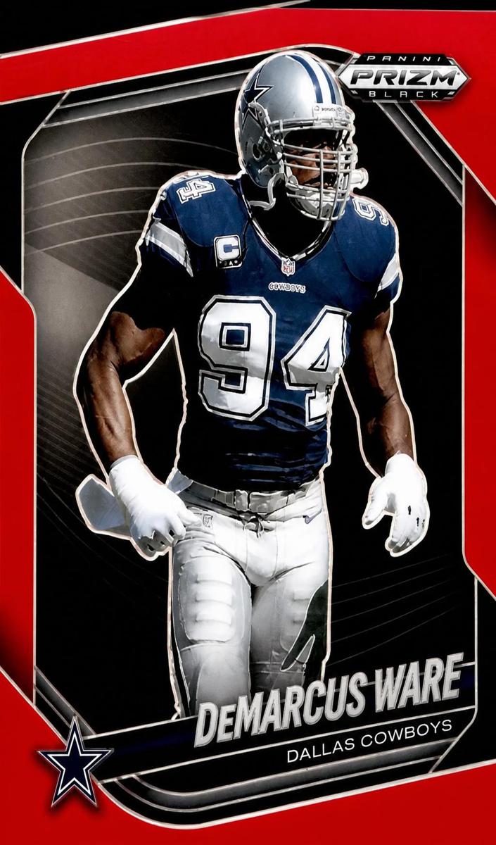 2025 Panini Prizm Black Football Red DeMarcus Ware #38