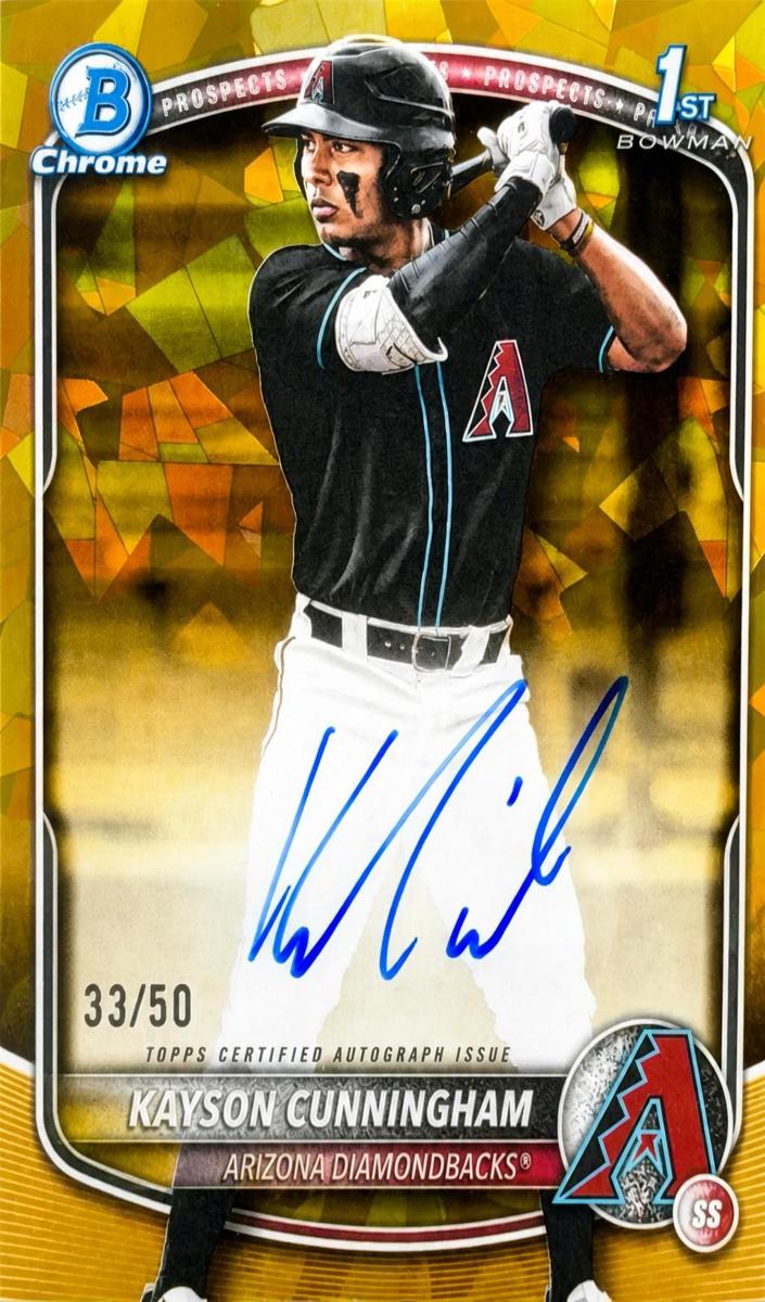 2025 Bowman Draft Sapphire Baseball Gold Kayson Cunningham #CPA-KC