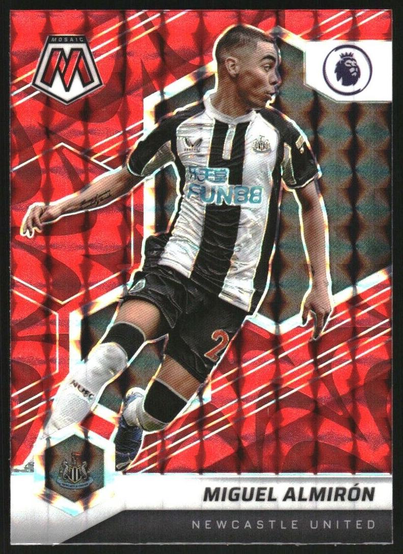 2021 Panini Mosaic Premier League Soccer Reactive Red Miguel Almiron #189