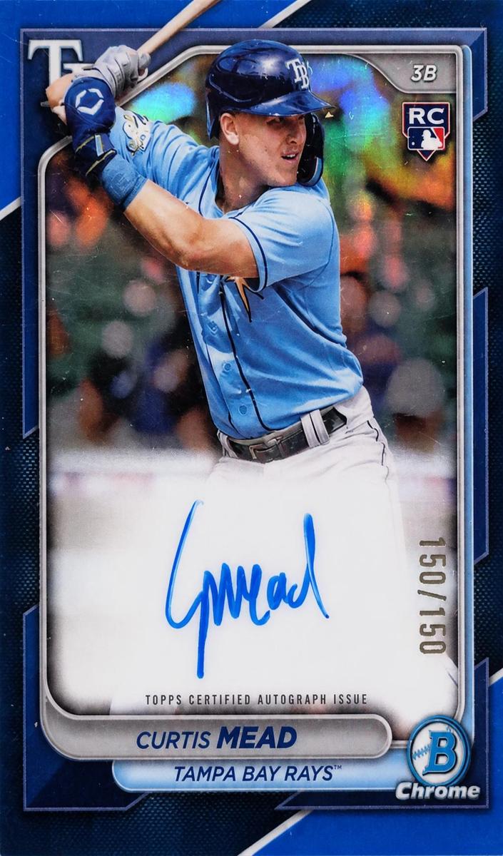 2024 Bowman Chrome Baseball Blue Curtis Mead #CRA-CME PSA 10