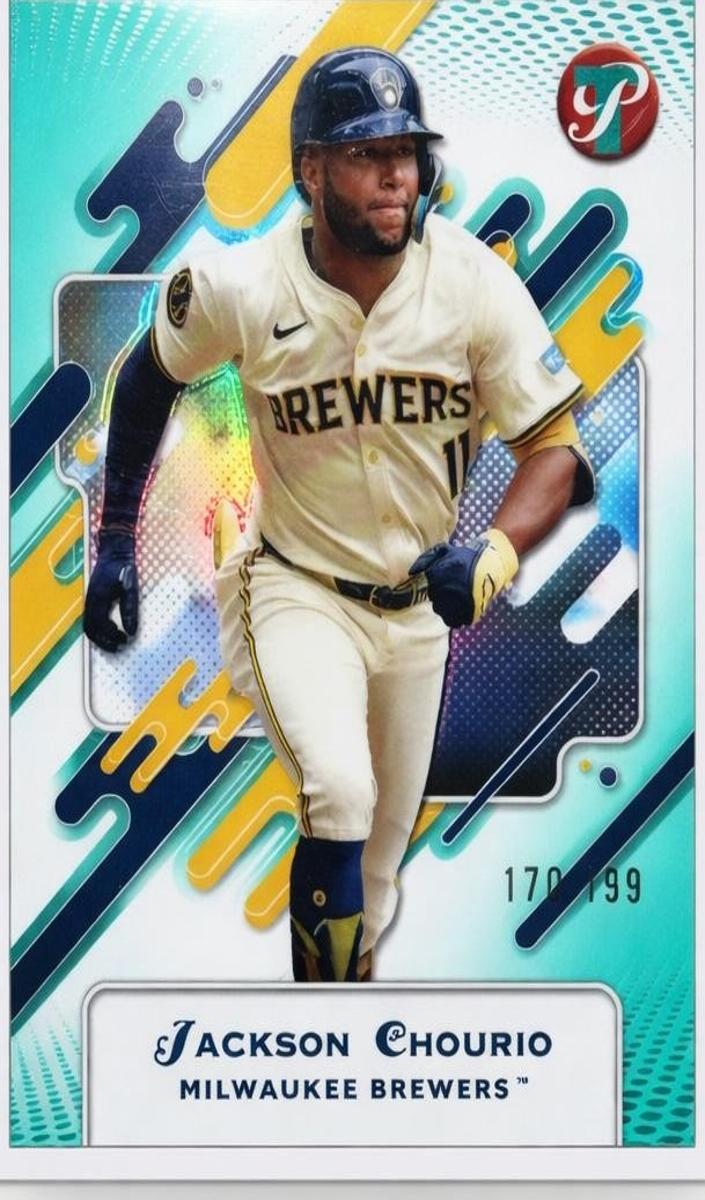 2025 Topps Pristine Baseball Aqua Refractor Jackson Chourio #136