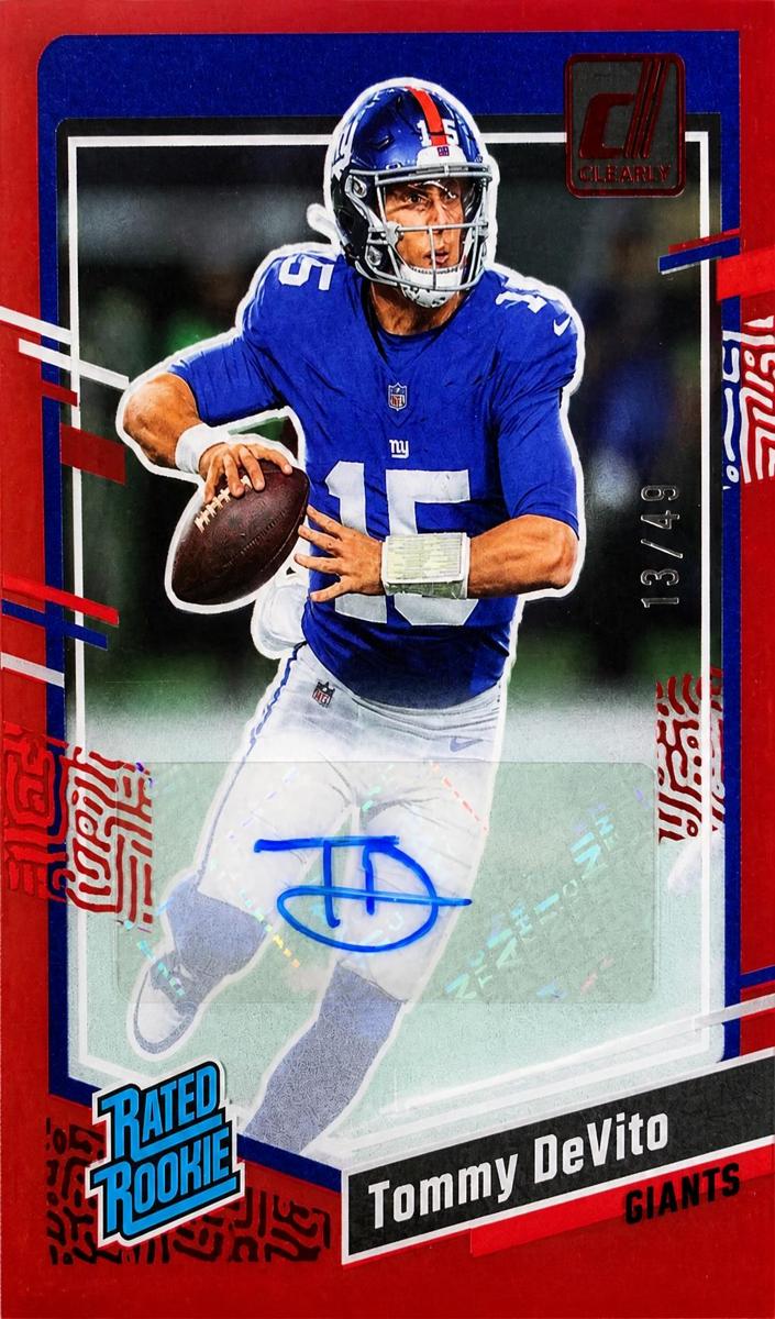 2023 Panini Clearly Donruss Football Red Tommy DeVito #97 PSA 9
