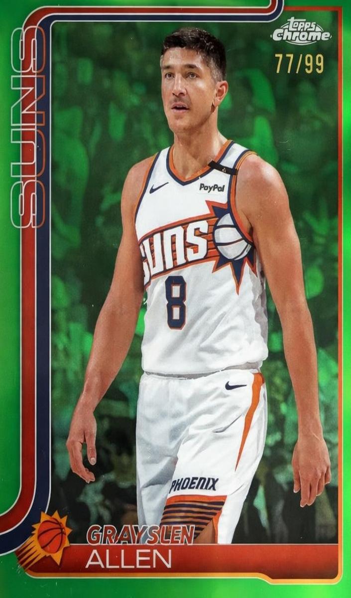 2025 Topps Chrome Basketball Green Refractor Grayson Allen #107