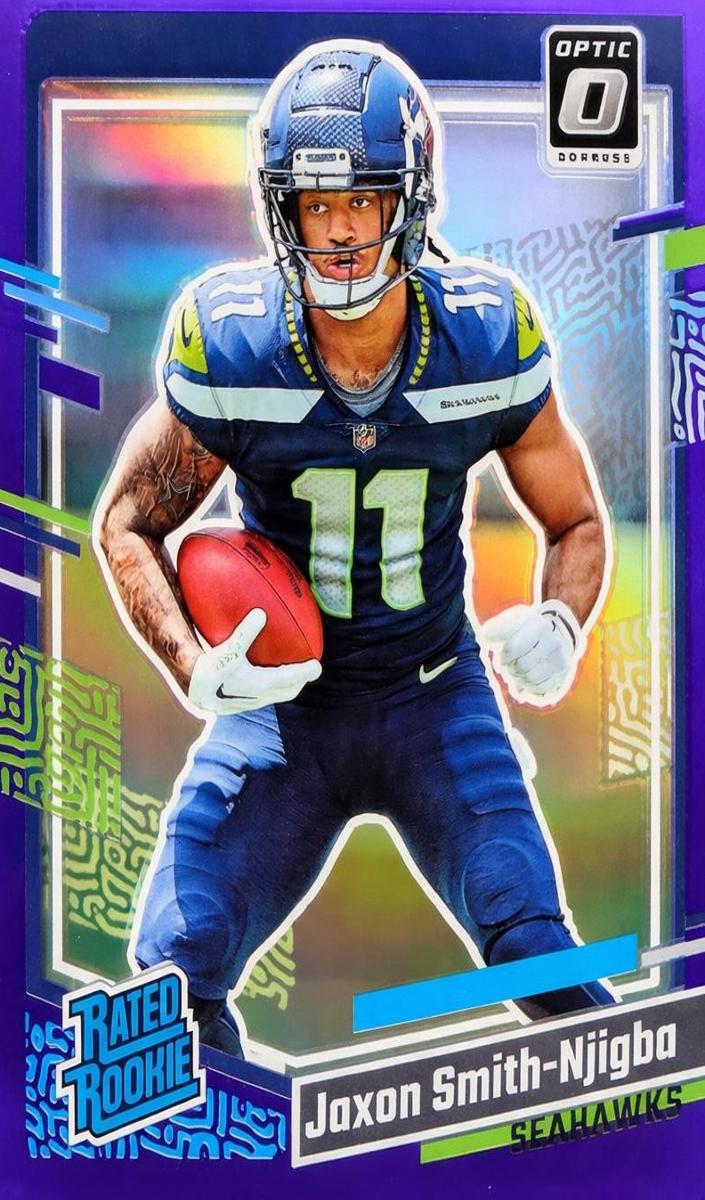 2023 Panini Donruss Football Purple Jaxon Smith-Njigba #390 PSA 8.5