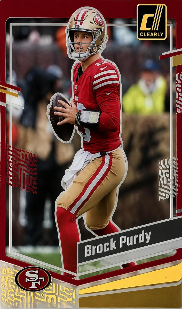 2023 Panini Clearly Donruss Football Holo Mosaic Brock Purdy #43 PSA 9