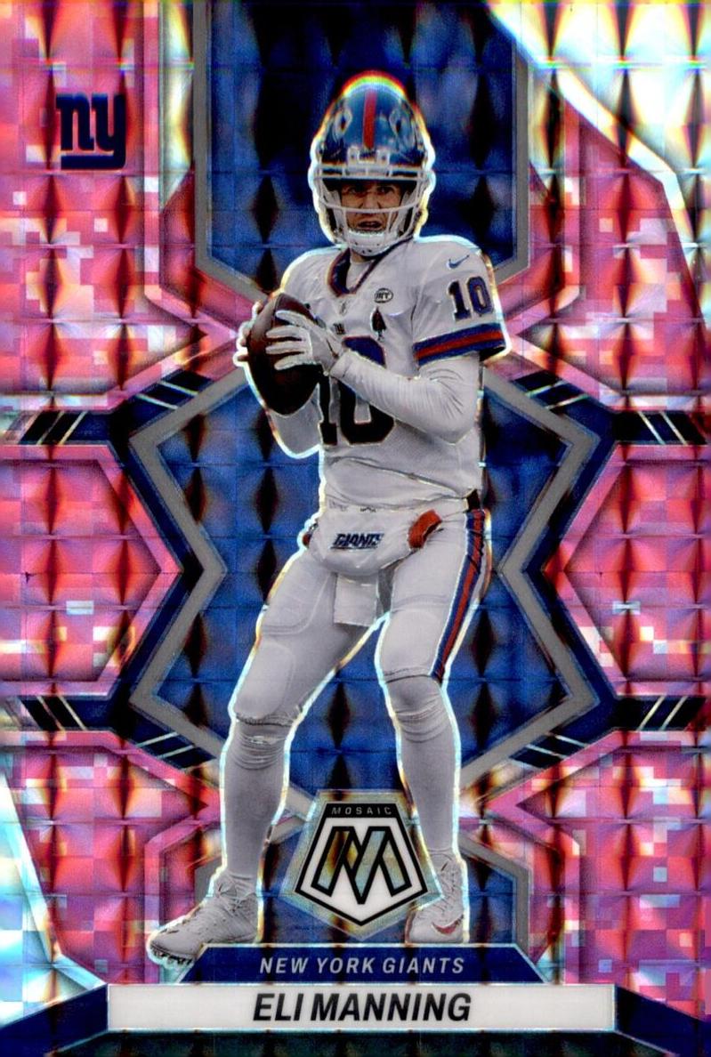 2022 Panini Mosaic Football Camo Pink Eli Manning #150 PSA 9