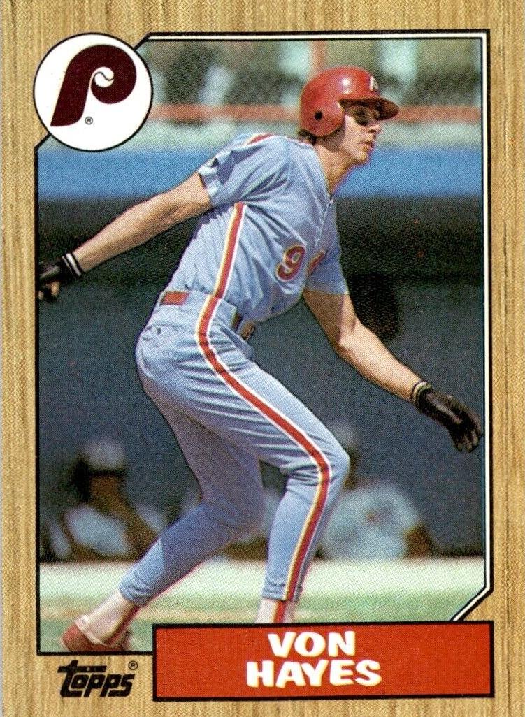 1987 Topps Baseball Von Hayes #666 PSA 7