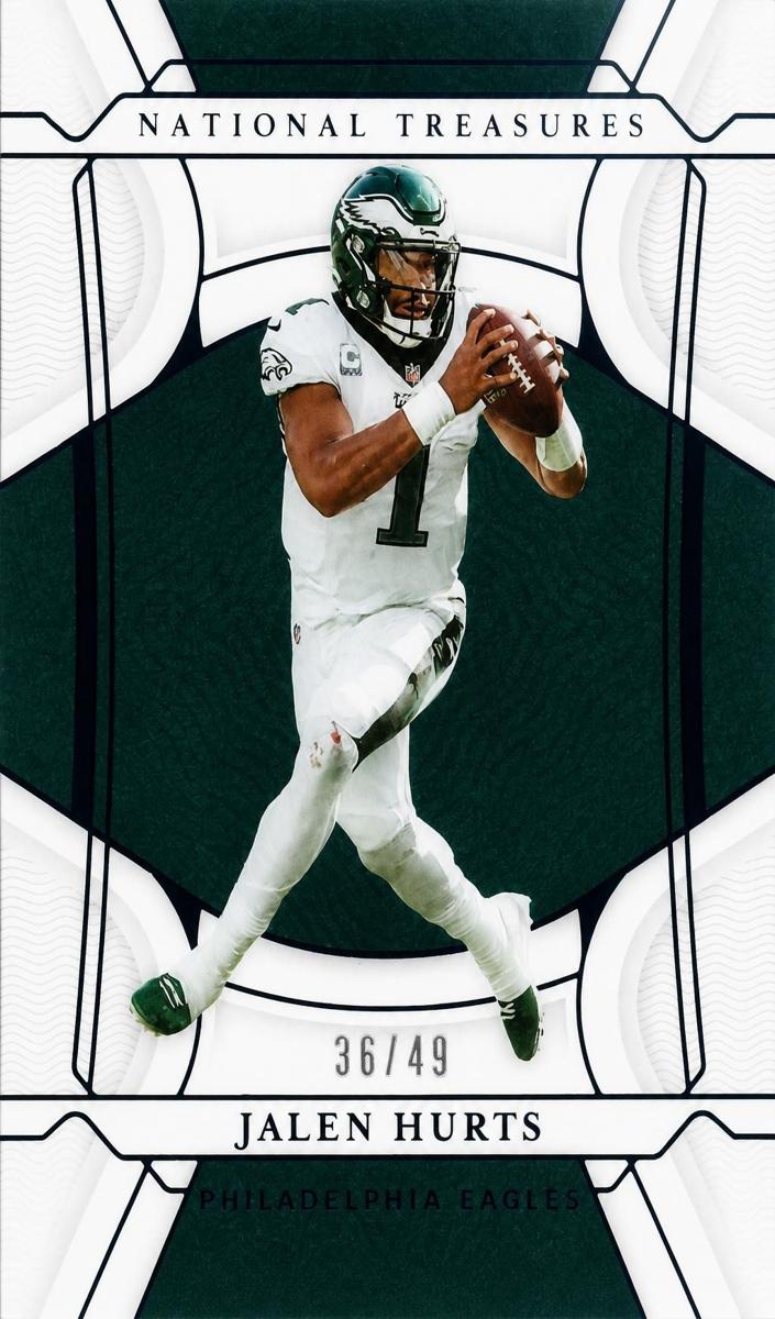 2021 Panini National Treasures Football Purple Jalen Hurts #71