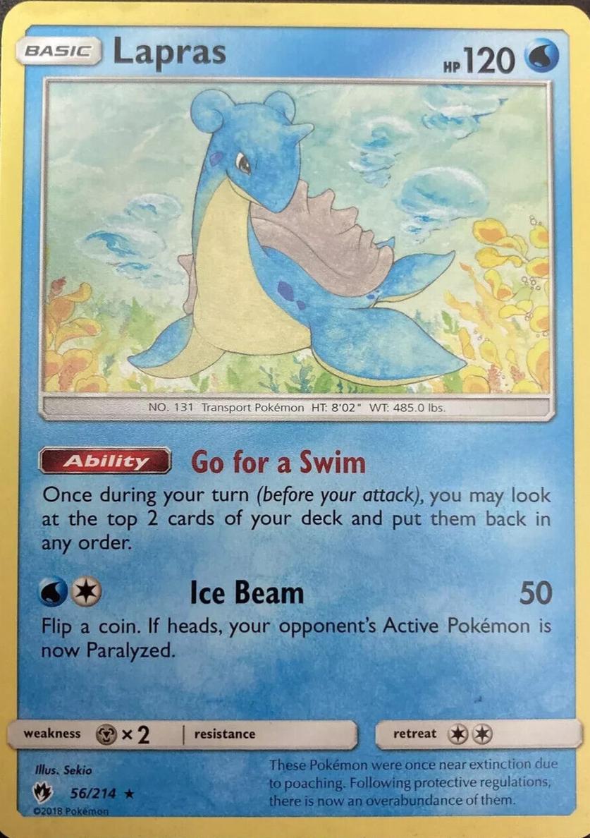 2018 Pokemon Sun & Moon Lost Thunder Lapras #56