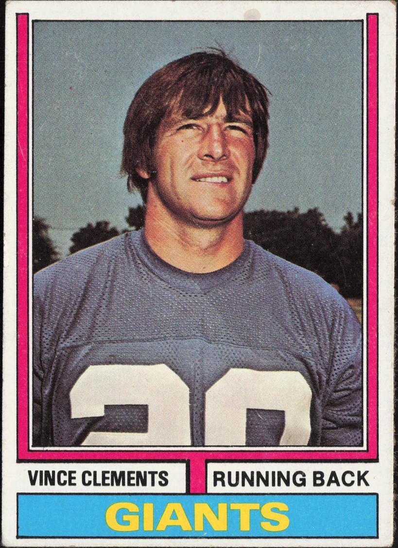 1974 Topps Football Vince Clements #342 PSA 9