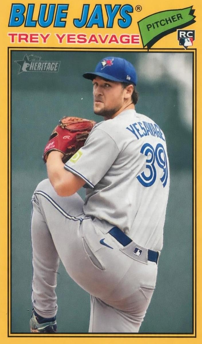 2026 Topps Heritage Baseball Dark Yellow Bordered Trey Yesavage #245