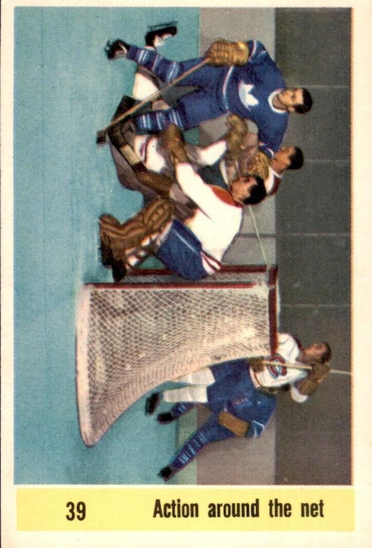 1958 Parkhurst Hockey Action Around The Net #39 PSA 8