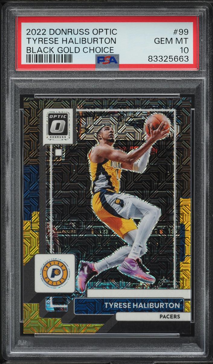 2022 Donruss Optic Basketball Choice Black Gold Tyrese Haliburton #99 PSA 9