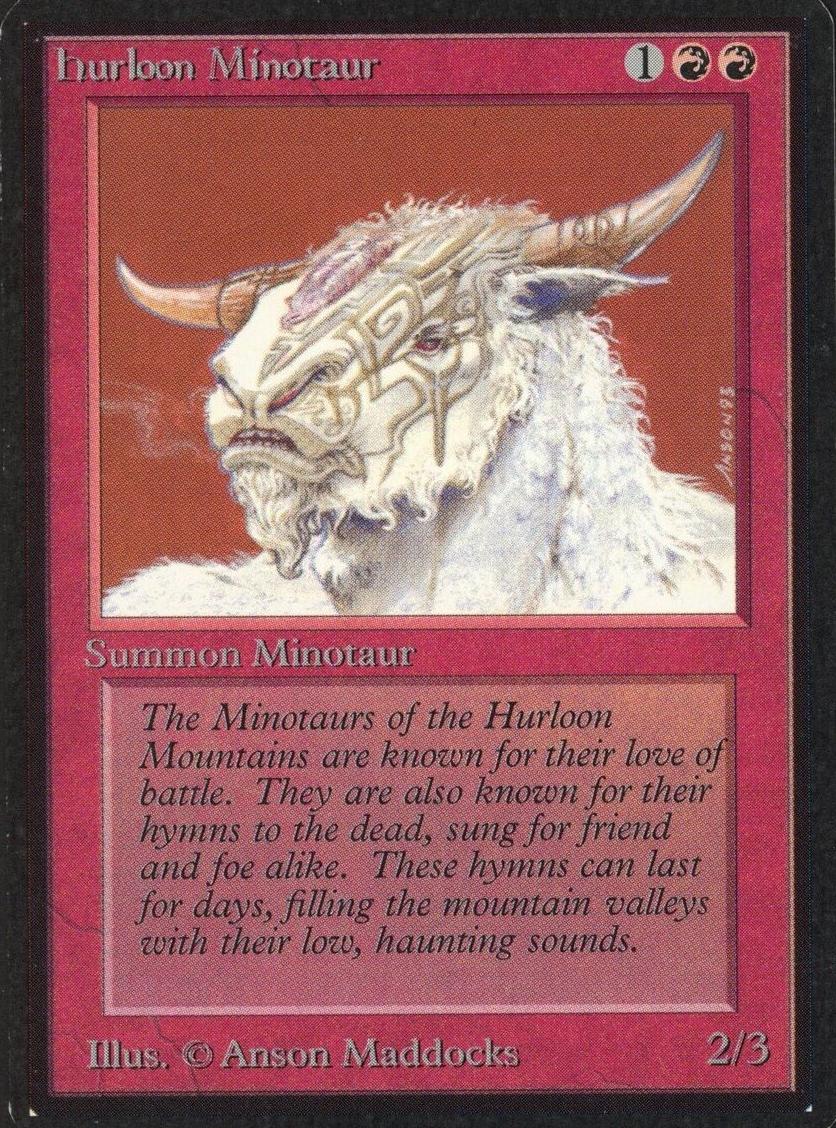 1993 Magic The Gathering Alpha Hurloon Minotaur #NNO CGC 8