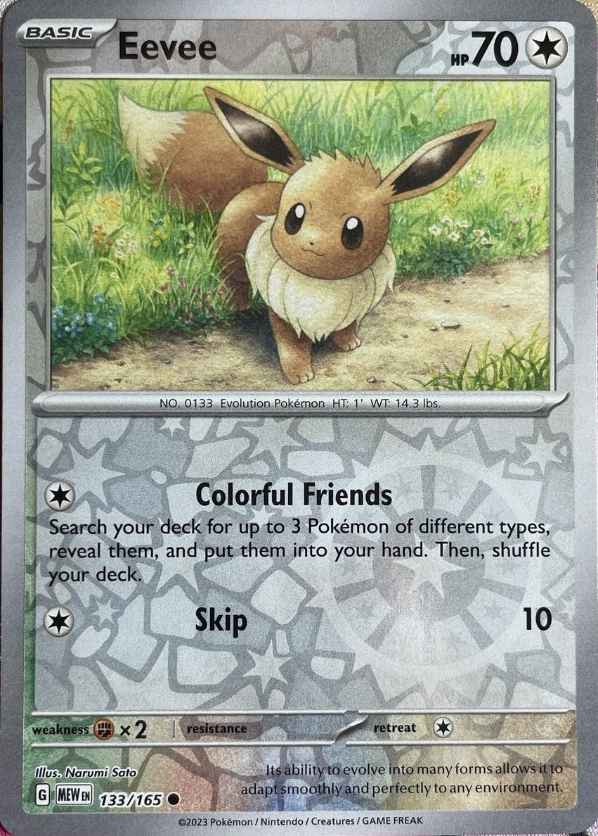 2023 Pokemon Scarlet & Violet 151 Reverse Holo Eevee #133 PSA 9