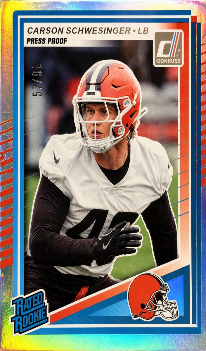2025 Panini Donruss Football Press Proof Silver Die-Cut Carson Schwesinger #392