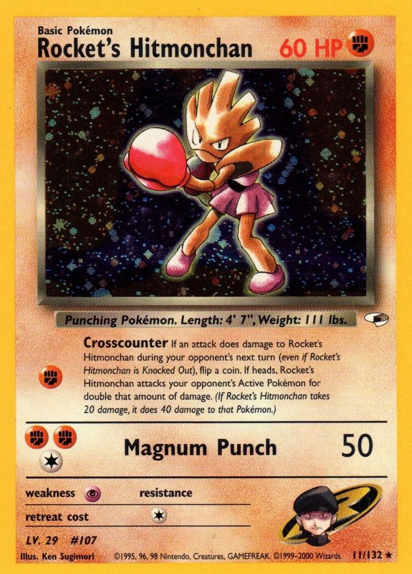 2000 Pokemon Gym Heroes Rocket's Hitmonchan #11 PSA 10