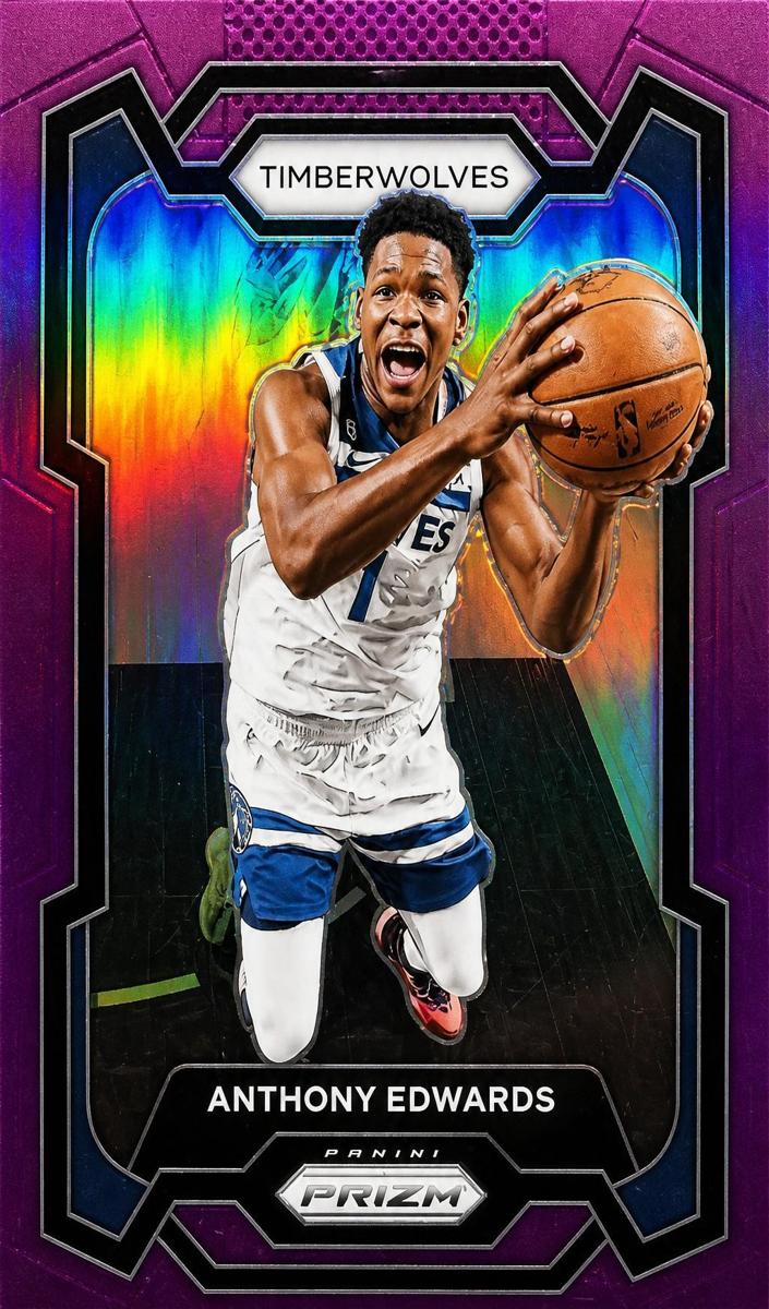 2023 Panini Prizm Basketball Purple Anthony Edwards #108 PSA 9