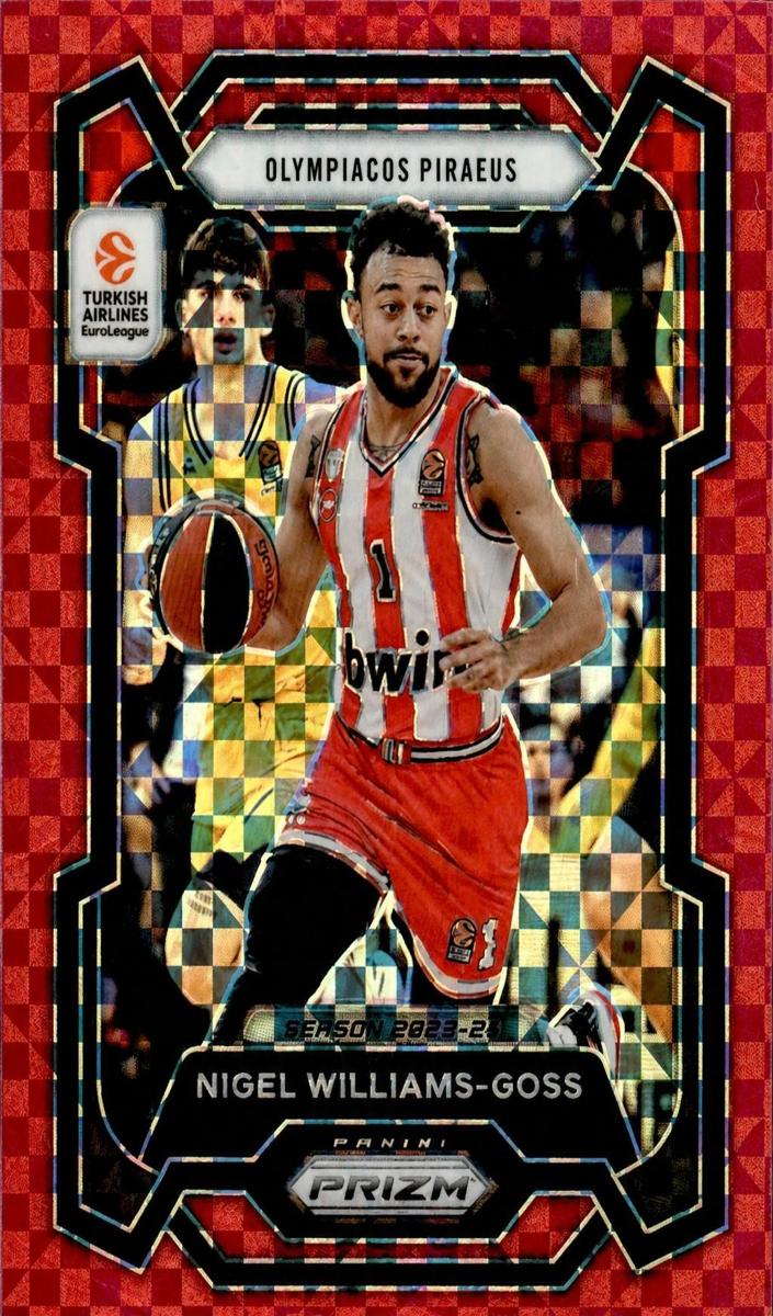 2023 Panini Prizm Turkish Airlines EuroLeague Basketball Red Power Nigel Williams-Goss #77