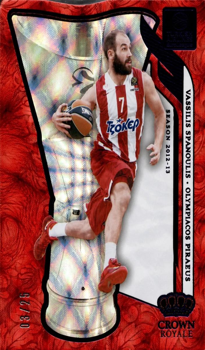 2023 Panini Crown Royale Turkish Airlines EuroLeague Basketball Purple Vassilis Spanoulis #13