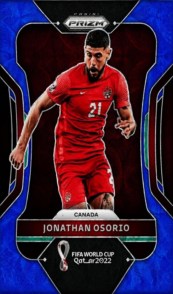 2022 Panini Prizm FIFA World Cup Qatar Soccer Choice Prizms Blue Jonathan Osorio #50