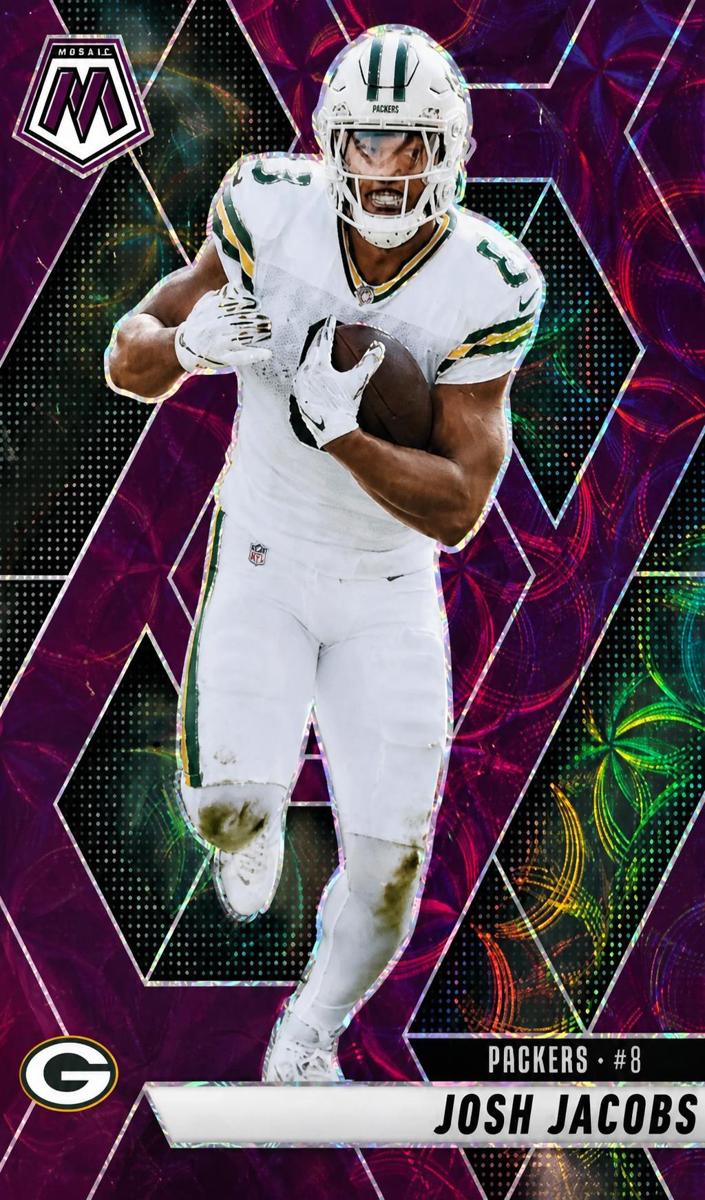 2025 Panini Mosaic Football No Huddle Purple Josh Jacobs #156