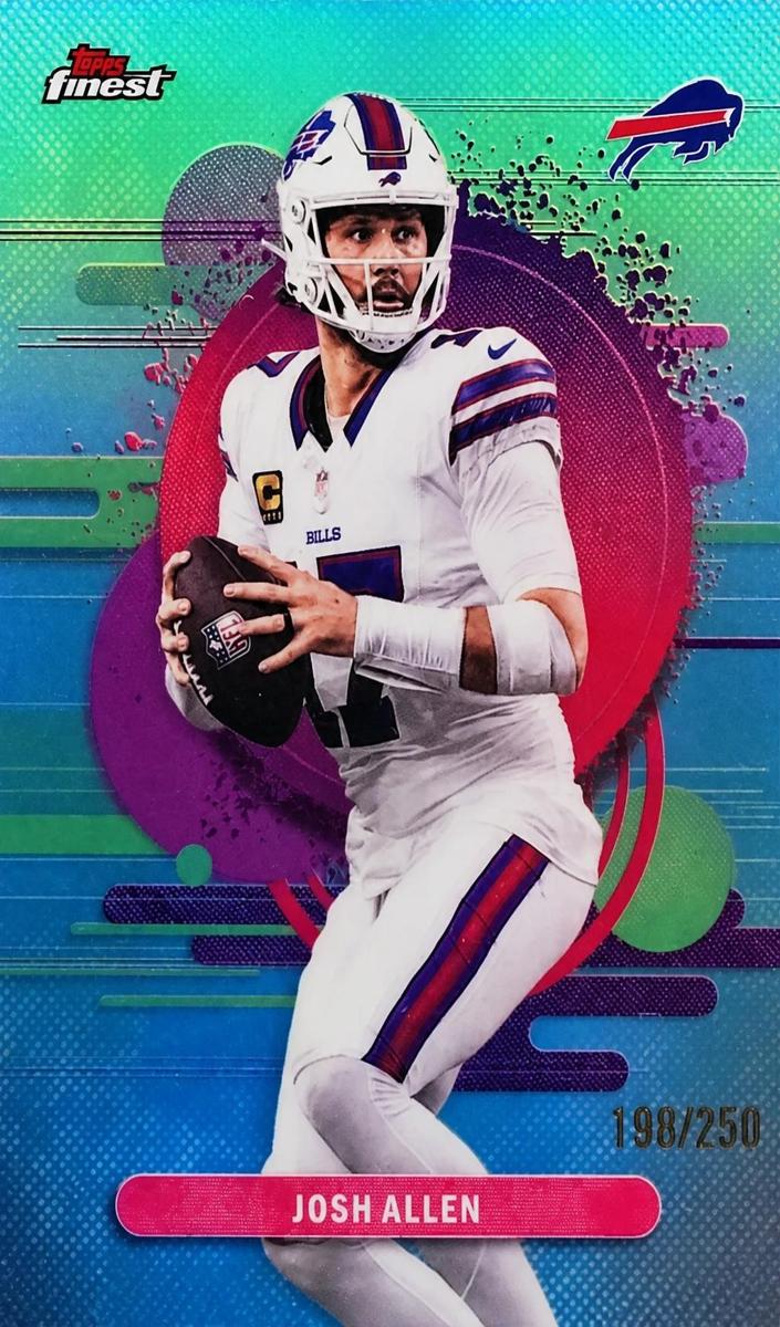 2025 Topps Finest Football Sky Blue Refractor Josh Allen #125