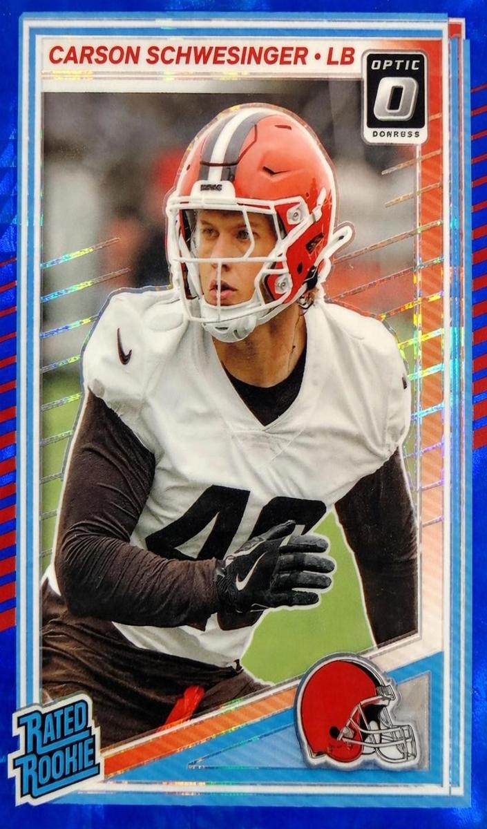 2025 Donruss Optic Football Hyper Blue Carson Schwesinger #217