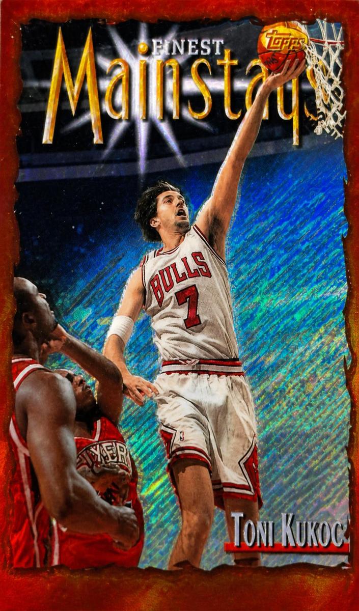 1996 Topps Finest Basketball Refractor Toni Kukoc #168 PSA 9